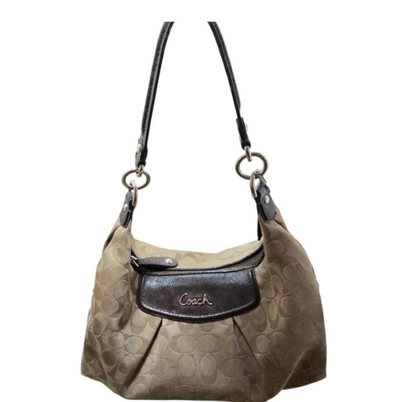 Coach Taupe and Dark Brown Shoulder Bag - Picture 3 of 6